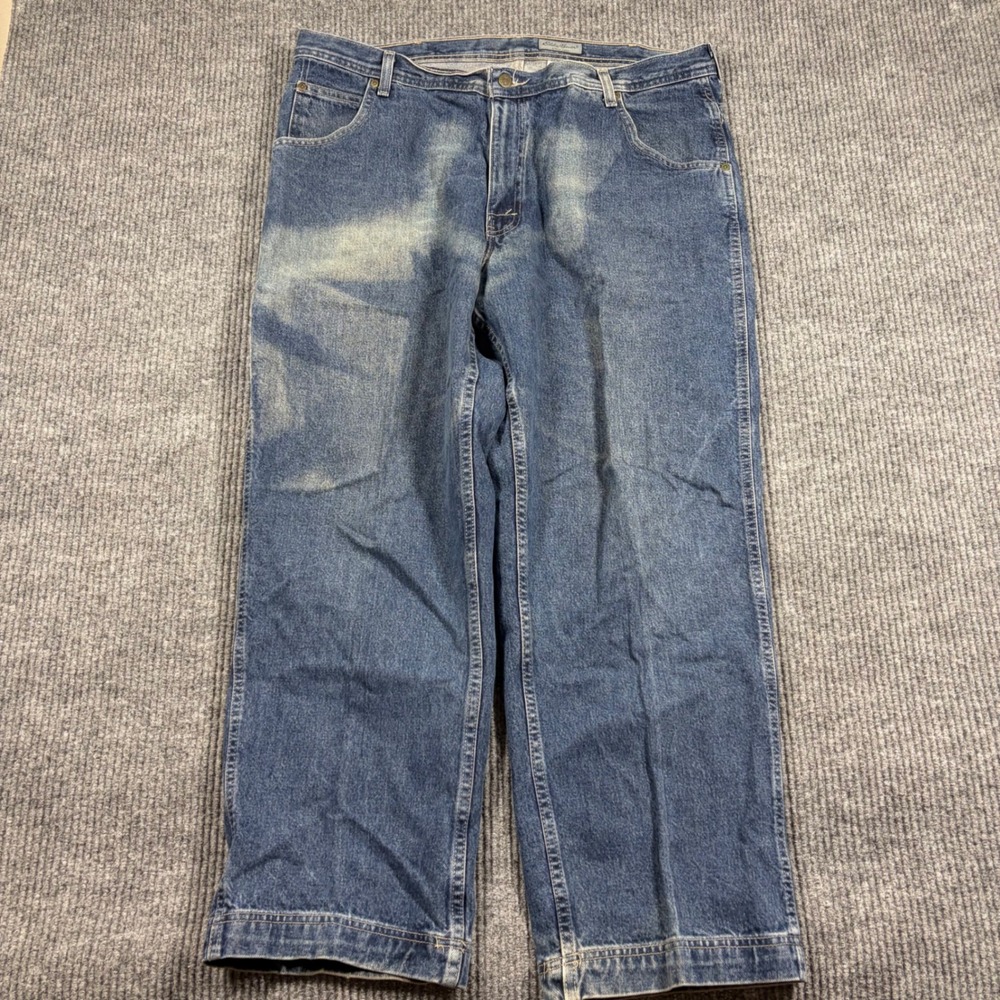 Eddie Bauer Jeans Mens 40x30 Carpenter Blue Denim Work Pants Relaxed Fit